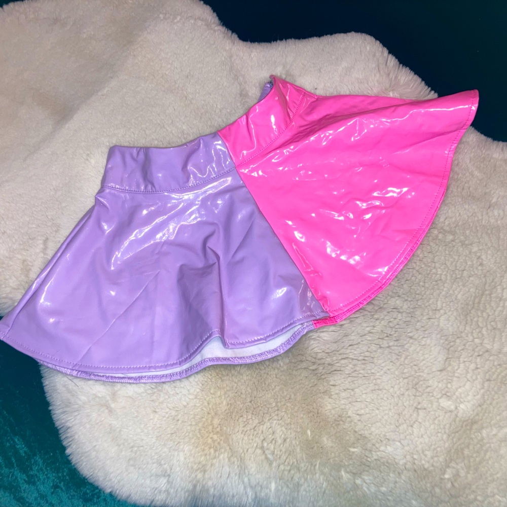 NWOT iHeartRaves Sugar & Splice Vinyl Skater Skirt